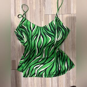 Green Zebra Print Women's Top